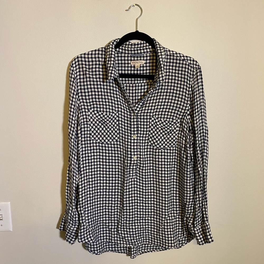 Black and White Flannel Shirt